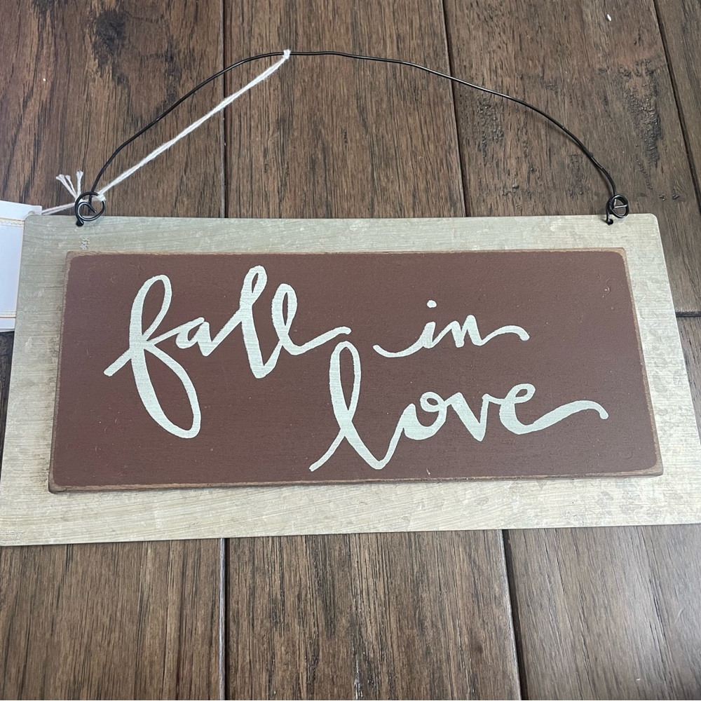 Fall in Love Metal sign